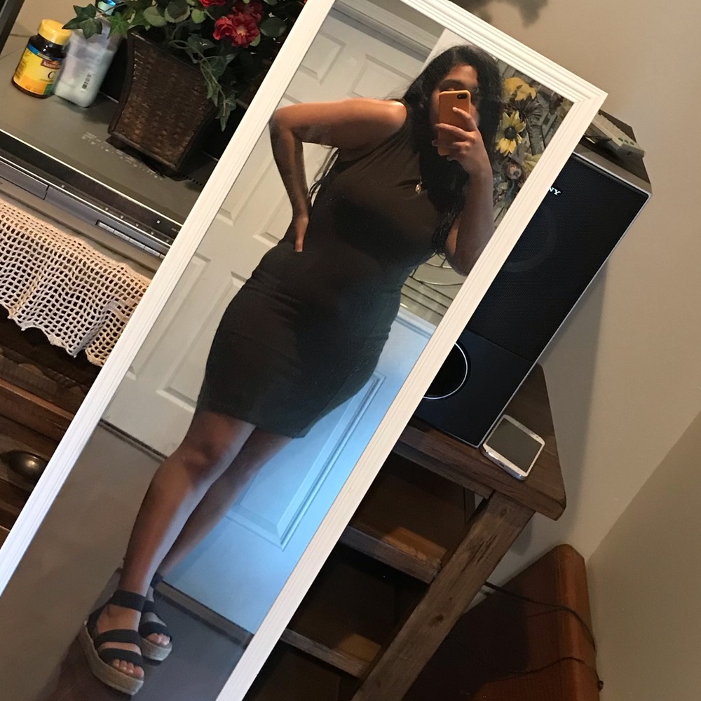 Mock neck bodycon dress